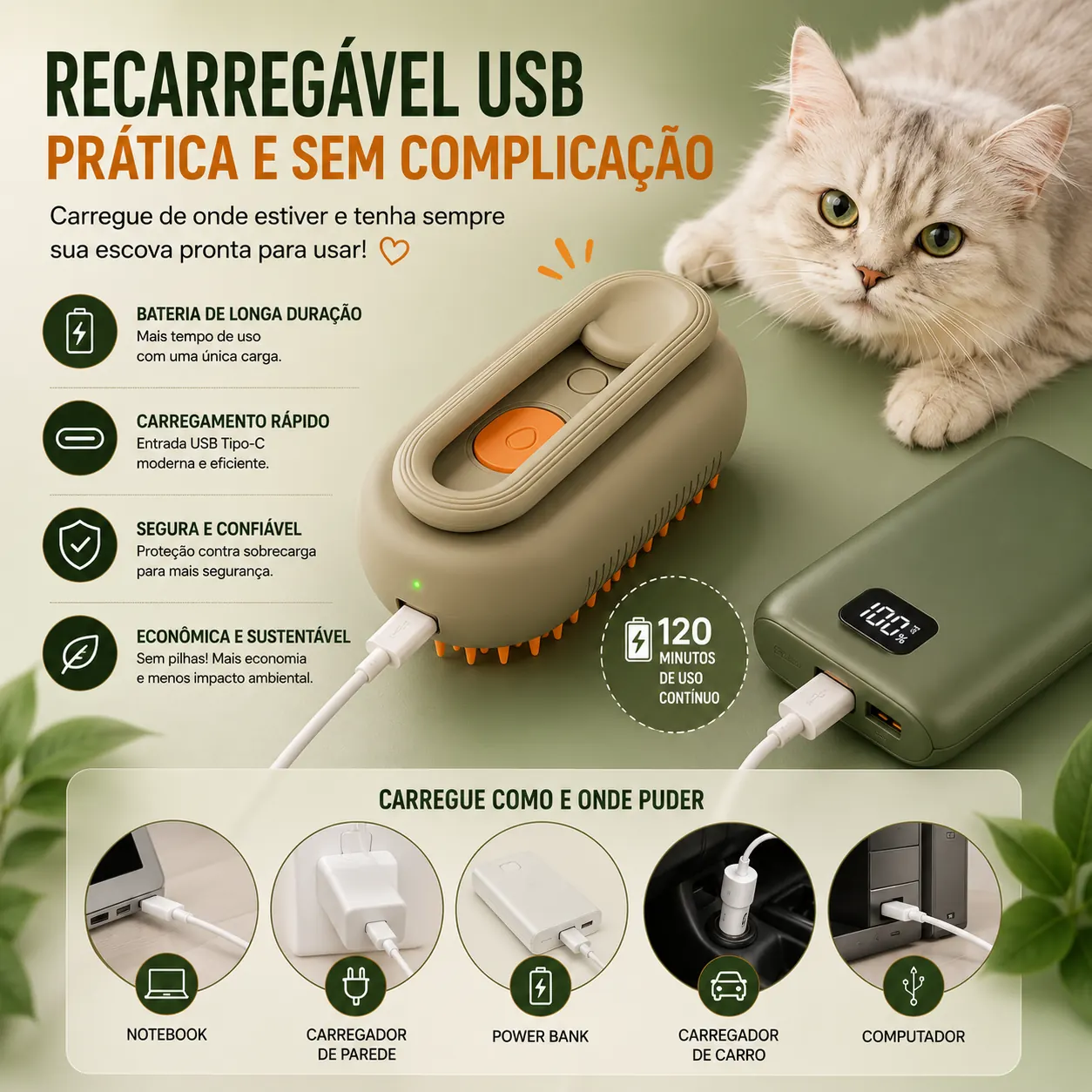 Escova Pet a Vapor 3 em 1 — imagem 5